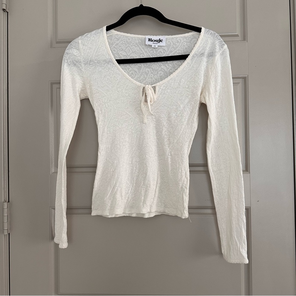 Rouje White Long Sleeve Top
